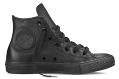 Кожаные полностью черные высокие Converse